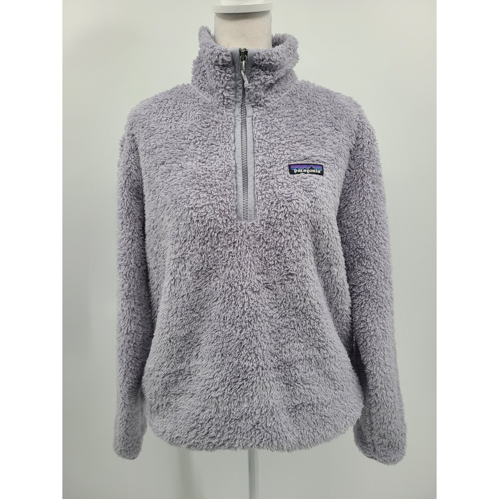 Patagonia Los Gatos Women Quarter-Zip Pile Fleece Jacket Teddy S Sherpa Lavender